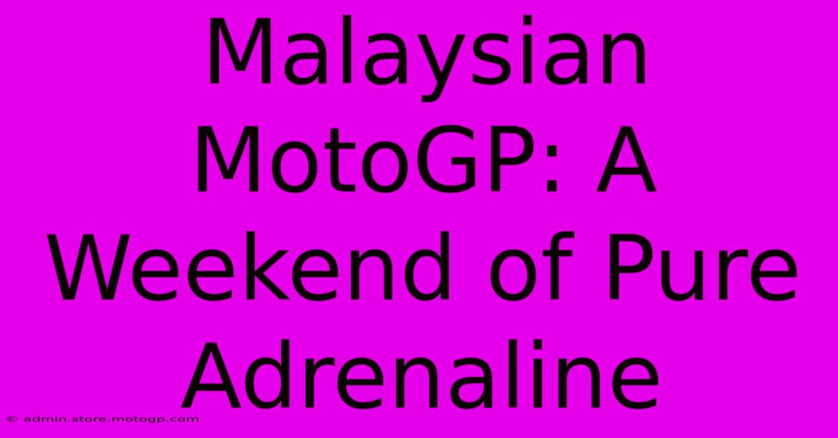 Malaysian MotoGP: A Weekend Of Pure Adrenaline