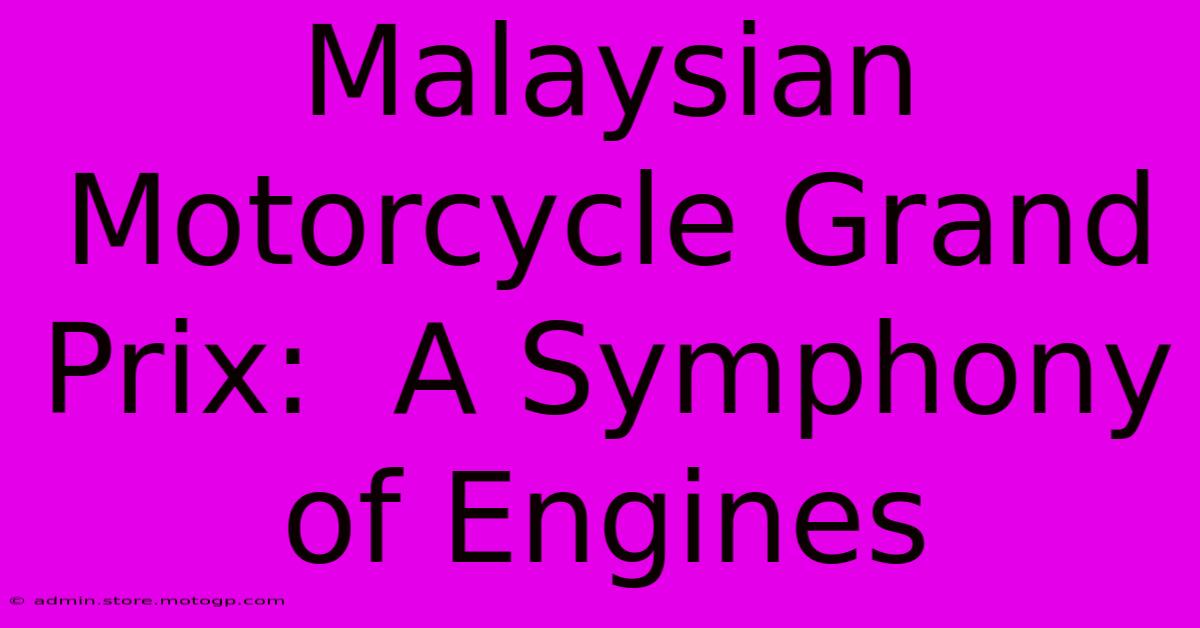 Malaysian Motorcycle Grand Prix:  A Symphony Of Engines