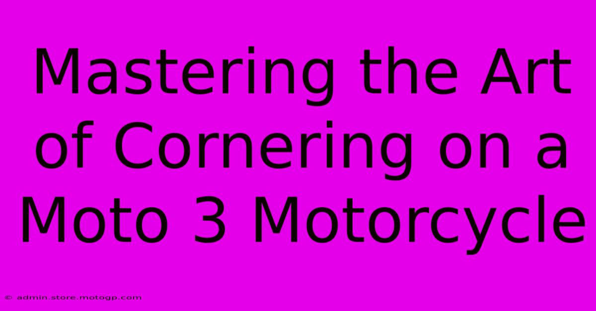 Mastering The Art Of Cornering On A Moto 3 Motorcycle