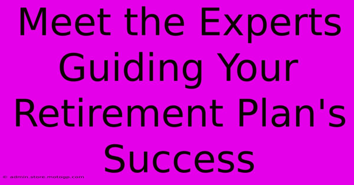 Meet The Experts Guiding Your Retirement Plan's Success