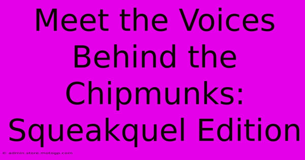 Meet The Voices Behind The Chipmunks: Squeakquel Edition