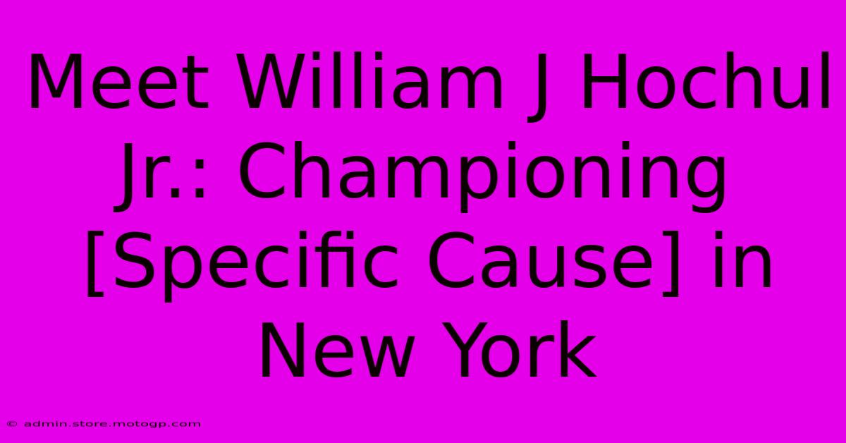 Meet William J Hochul Jr.: Championing [Specific Cause] In New York