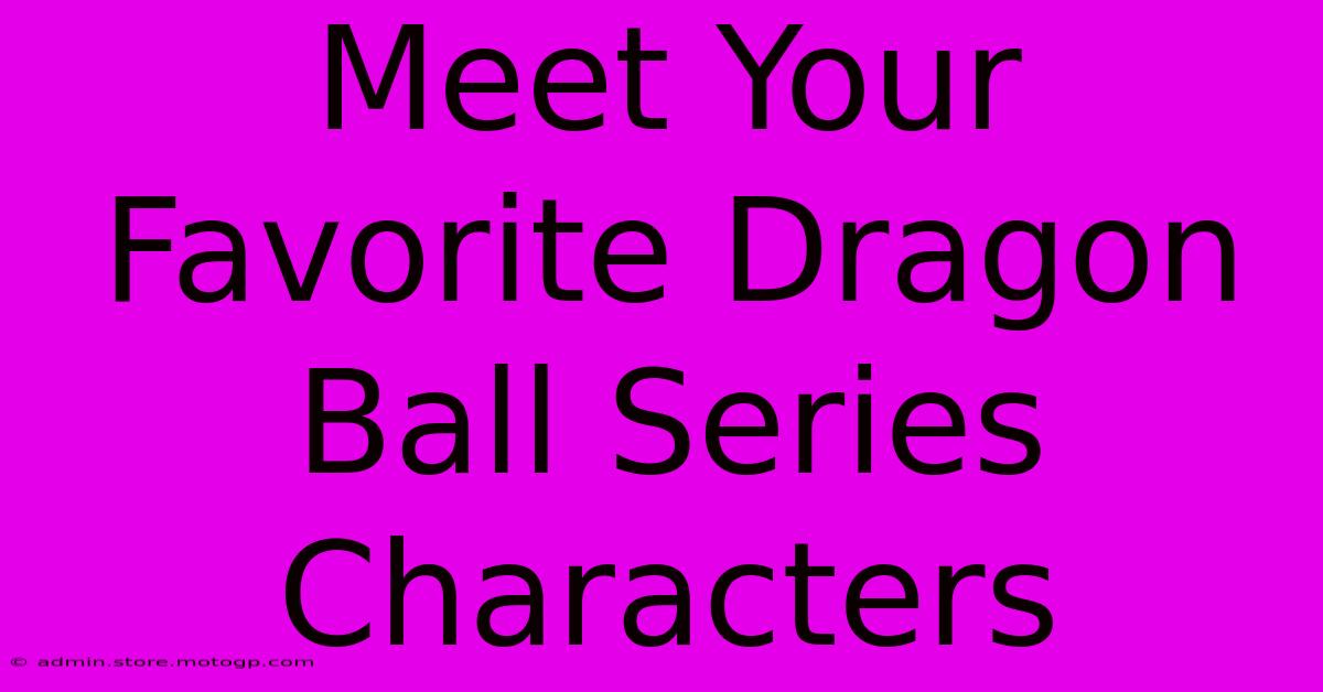 Meet Your Favorite Dragon Ball Series Characters