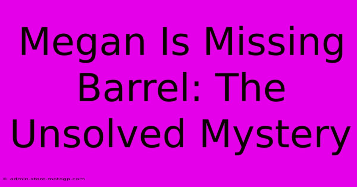 Megan Is Missing Barrel: The Unsolved Mystery