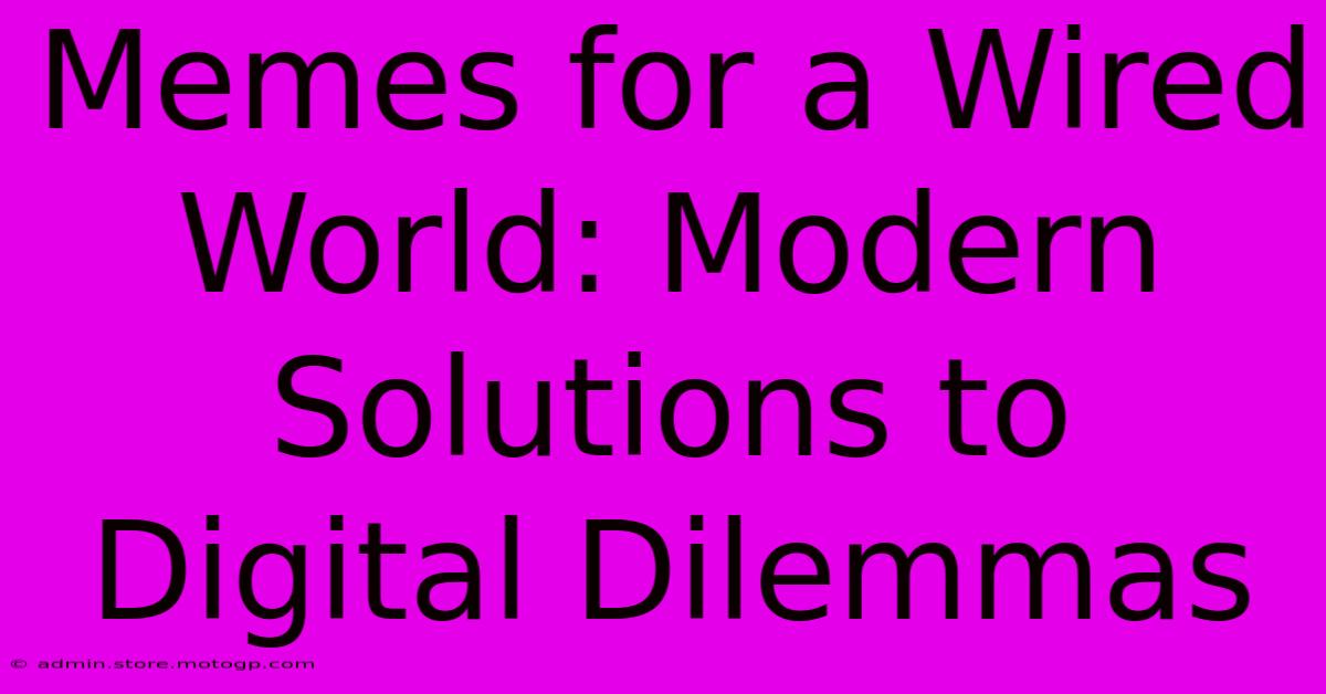 Memes For A Wired World: Modern Solutions To Digital Dilemmas