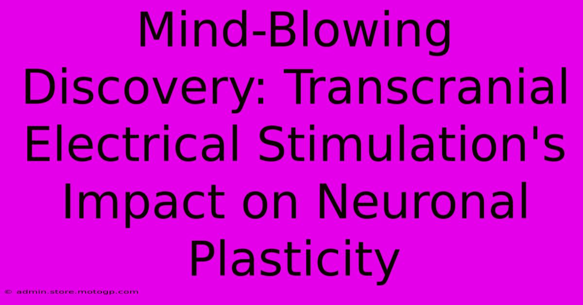 Mind-Blowing Discovery: Transcranial Electrical Stimulation's Impact On Neuronal Plasticity