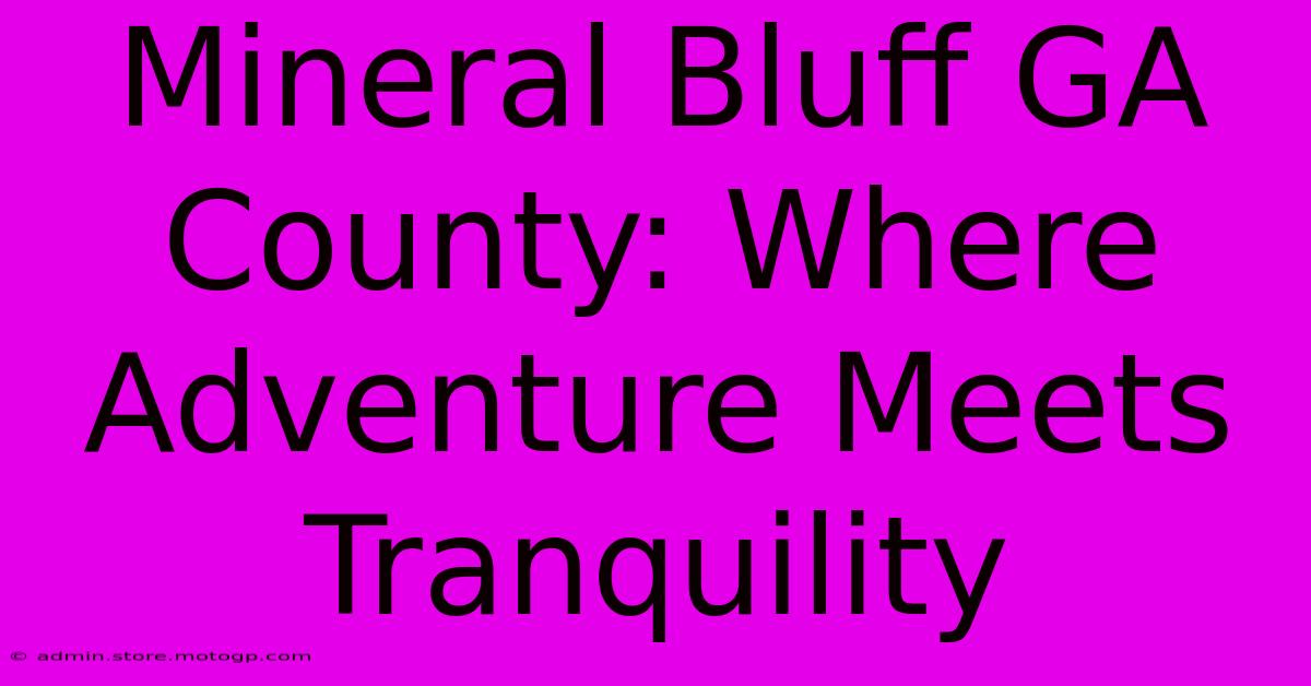 Mineral Bluff GA County: Where Adventure Meets Tranquility