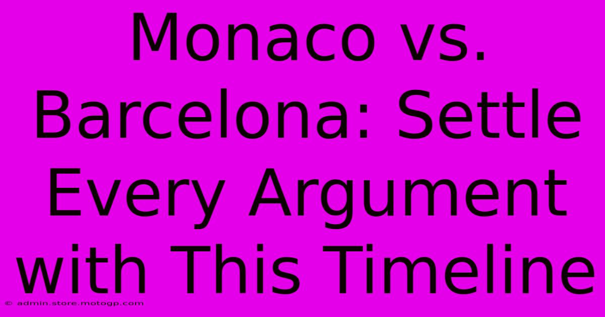 Monaco Vs. Barcelona: Settle Every Argument With This Timeline