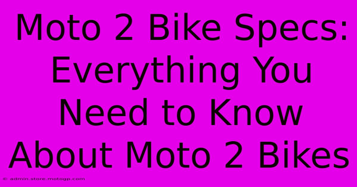 Moto 2 Bike Specs: Everything You Need To Know About Moto 2 Bikes