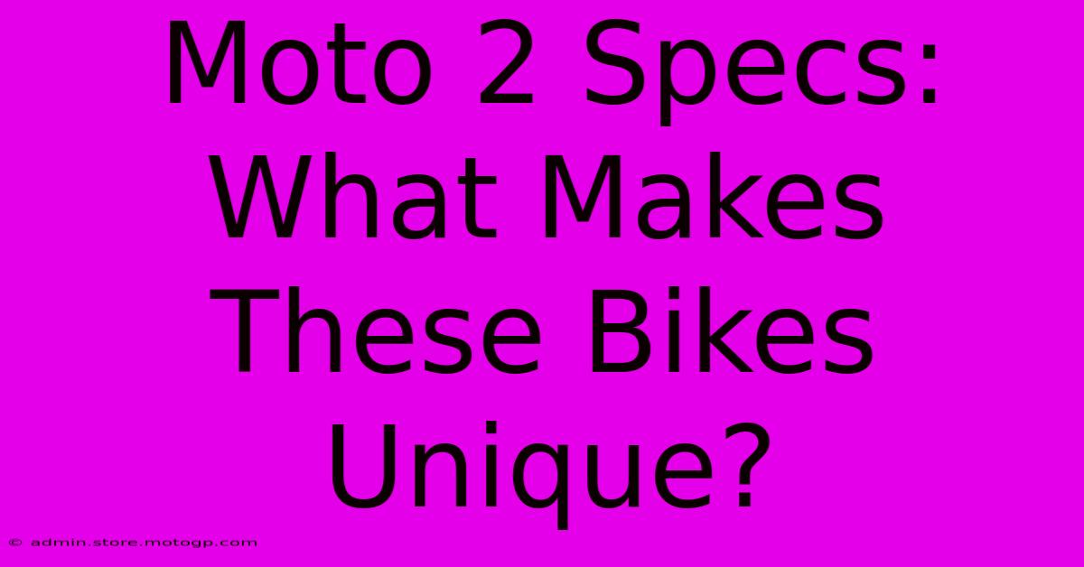 Moto 2 Specs: What Makes These Bikes Unique?