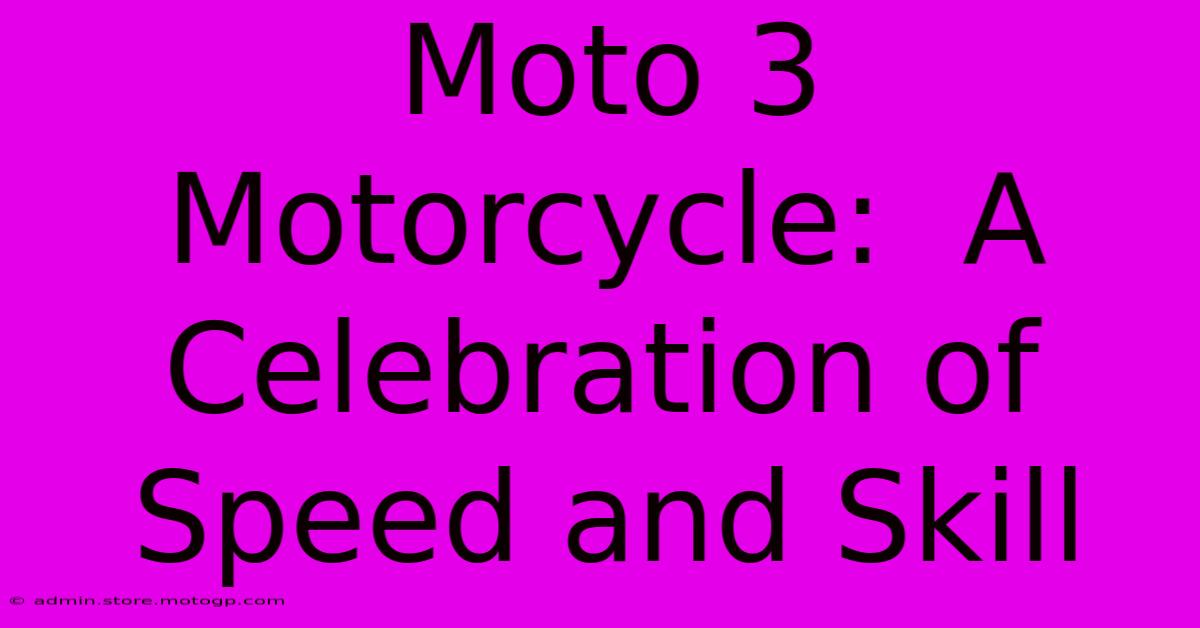 Moto 3 Motorcycle:  A Celebration Of Speed And Skill