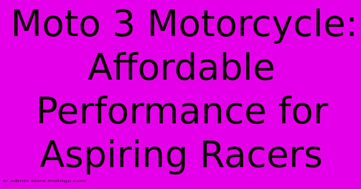 Moto 3 Motorcycle: Affordable Performance For Aspiring Racers