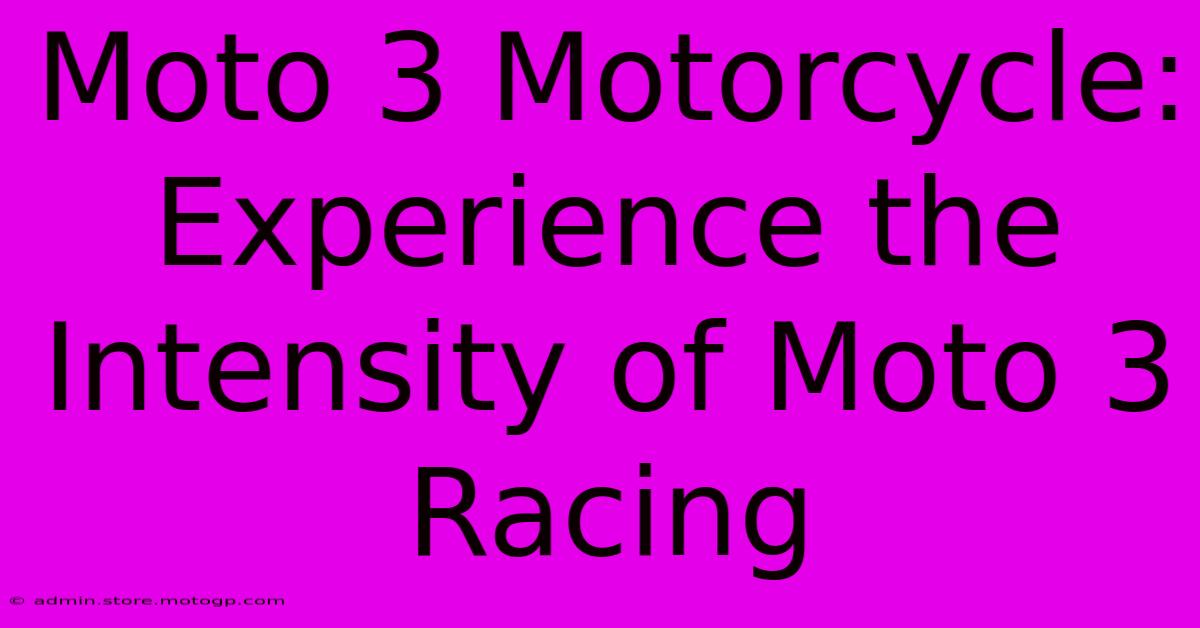 Moto 3 Motorcycle:  Experience The Intensity Of Moto 3 Racing