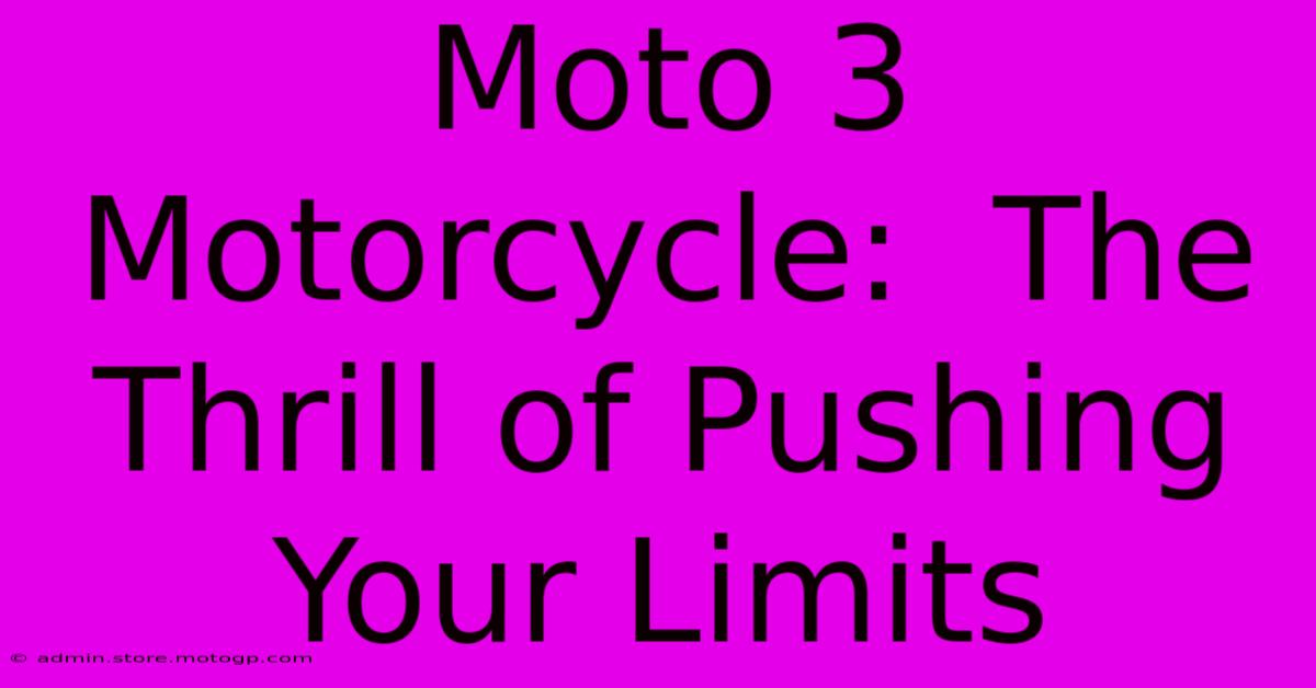 Moto 3 Motorcycle:  The Thrill Of Pushing Your Limits