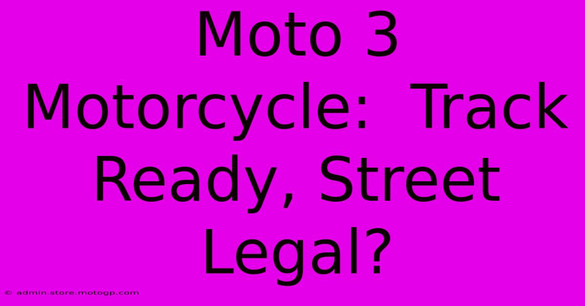 Moto 3 Motorcycle:  Track Ready, Street Legal?