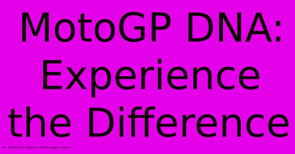 MotoGP DNA: Experience The Difference