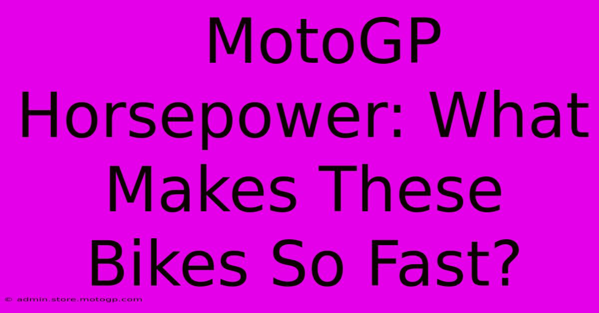  MotoGP Horsepower: What Makes These Bikes So Fast?