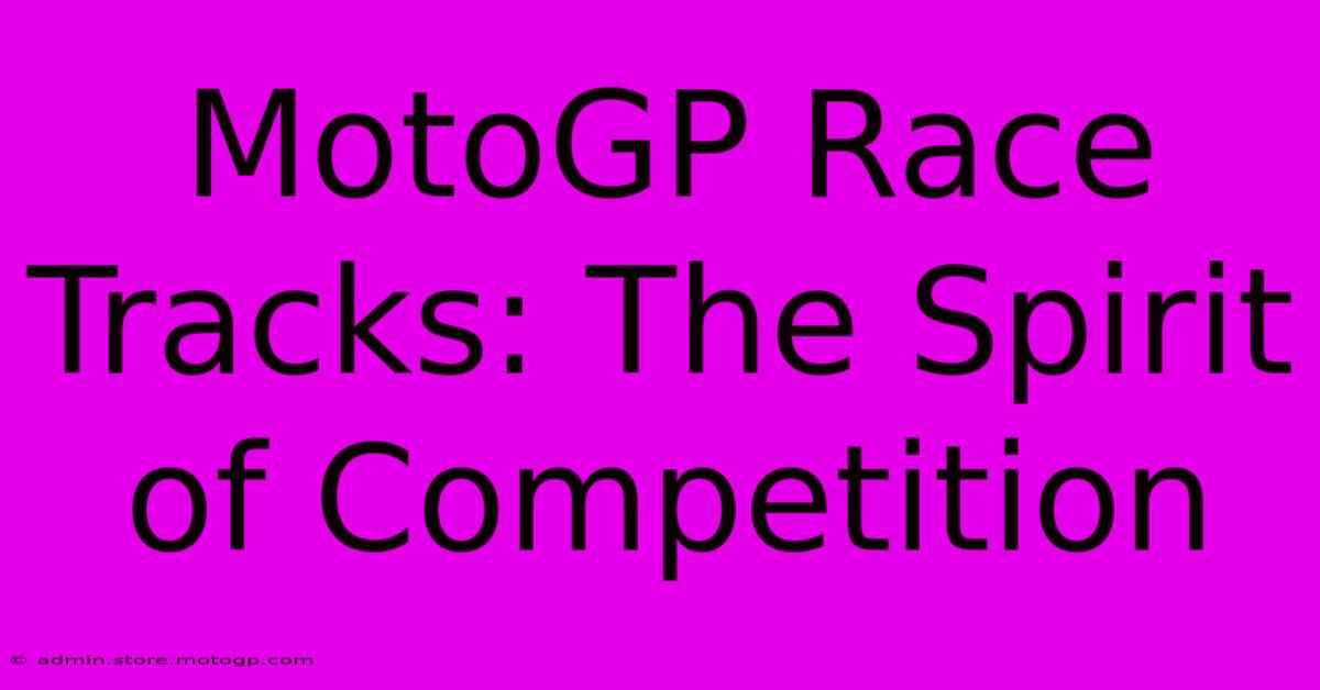 MotoGP Race Tracks: The Spirit Of Competition