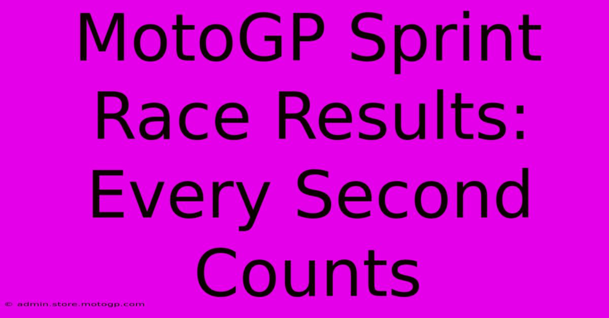 MotoGP Sprint Race Results: Every Second Counts