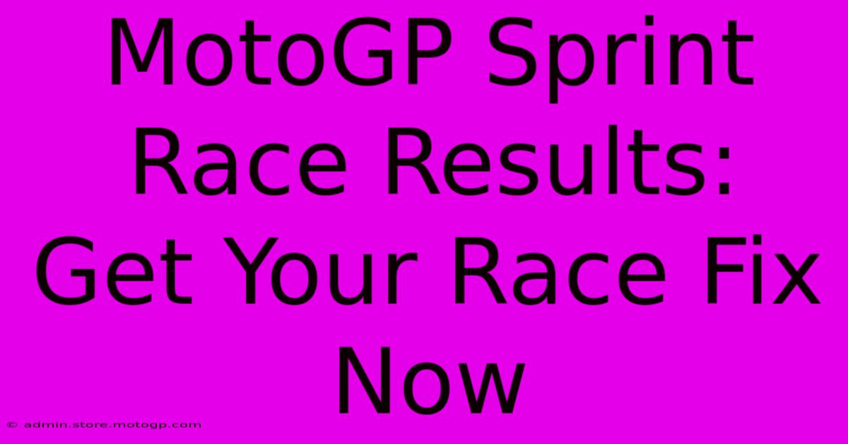 MotoGP Sprint Race Results:  Get Your Race Fix Now