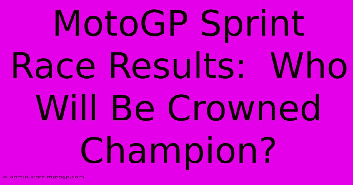 MotoGP Sprint Race Results:  Who Will Be Crowned Champion?