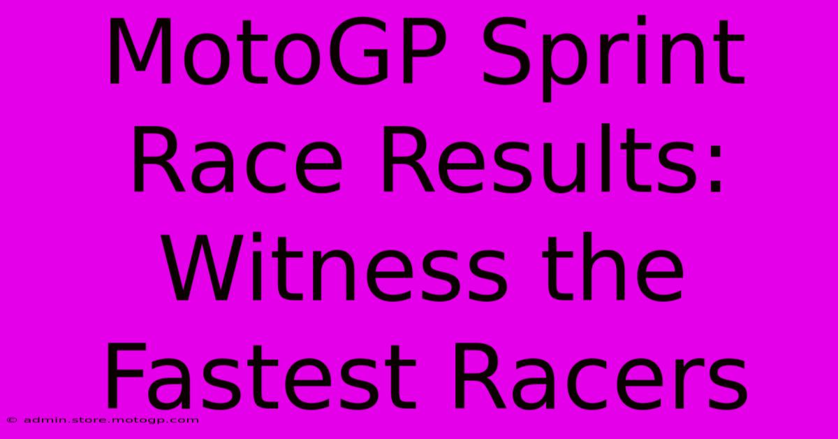 MotoGP Sprint Race Results: Witness The Fastest Racers