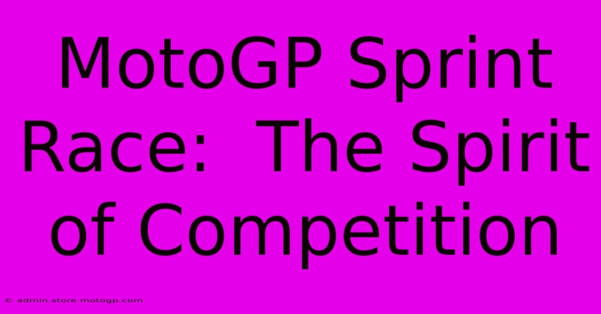 MotoGP Sprint Race:  The Spirit Of Competition