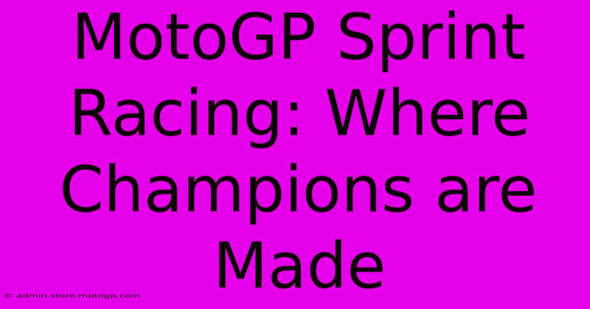 MotoGP Sprint Racing: Where Champions Are Made