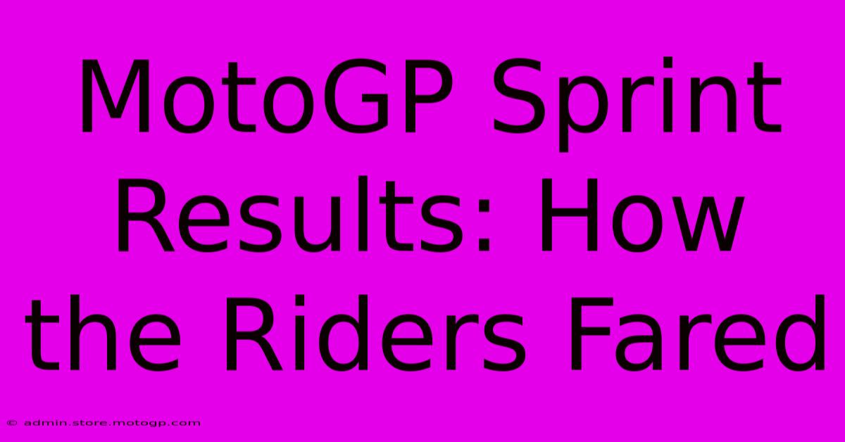 MotoGP Sprint Results: How The Riders Fared