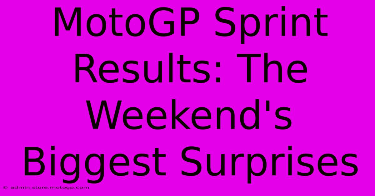 MotoGP Sprint Results: The Weekend's Biggest Surprises