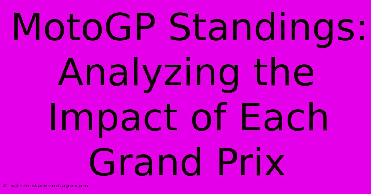 MotoGP Standings:  Analyzing The Impact Of Each Grand Prix