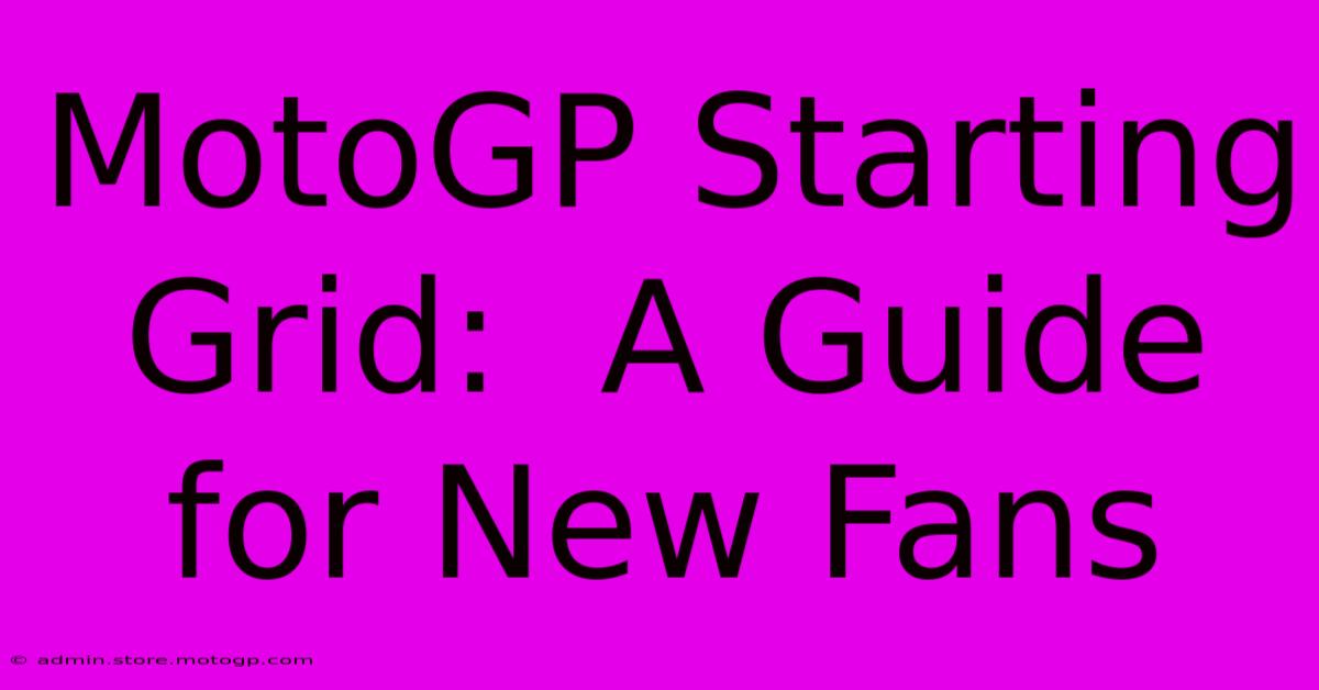 MotoGP Starting Grid:  A Guide For New Fans