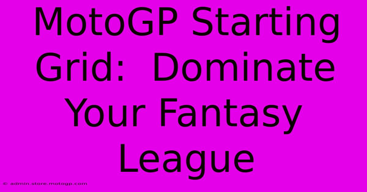 MotoGP Starting Grid:  Dominate Your Fantasy League