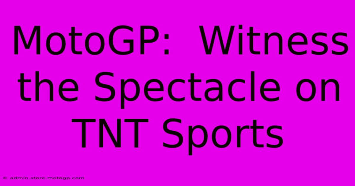 MotoGP:  Witness The Spectacle On TNT Sports