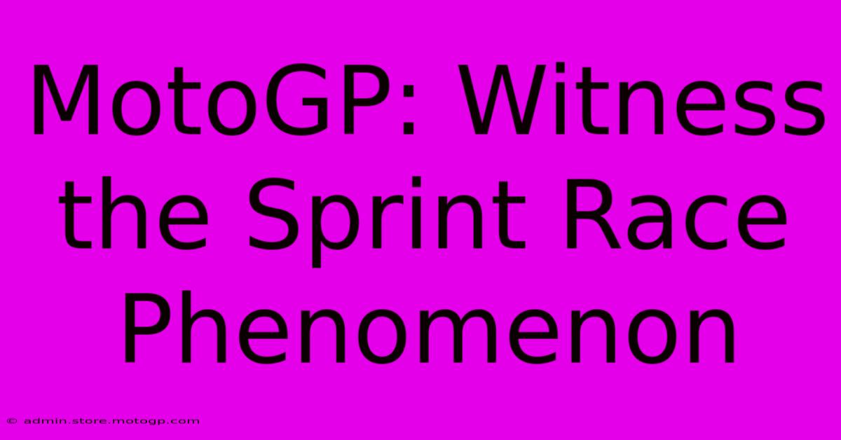 MotoGP: Witness The Sprint Race Phenomenon