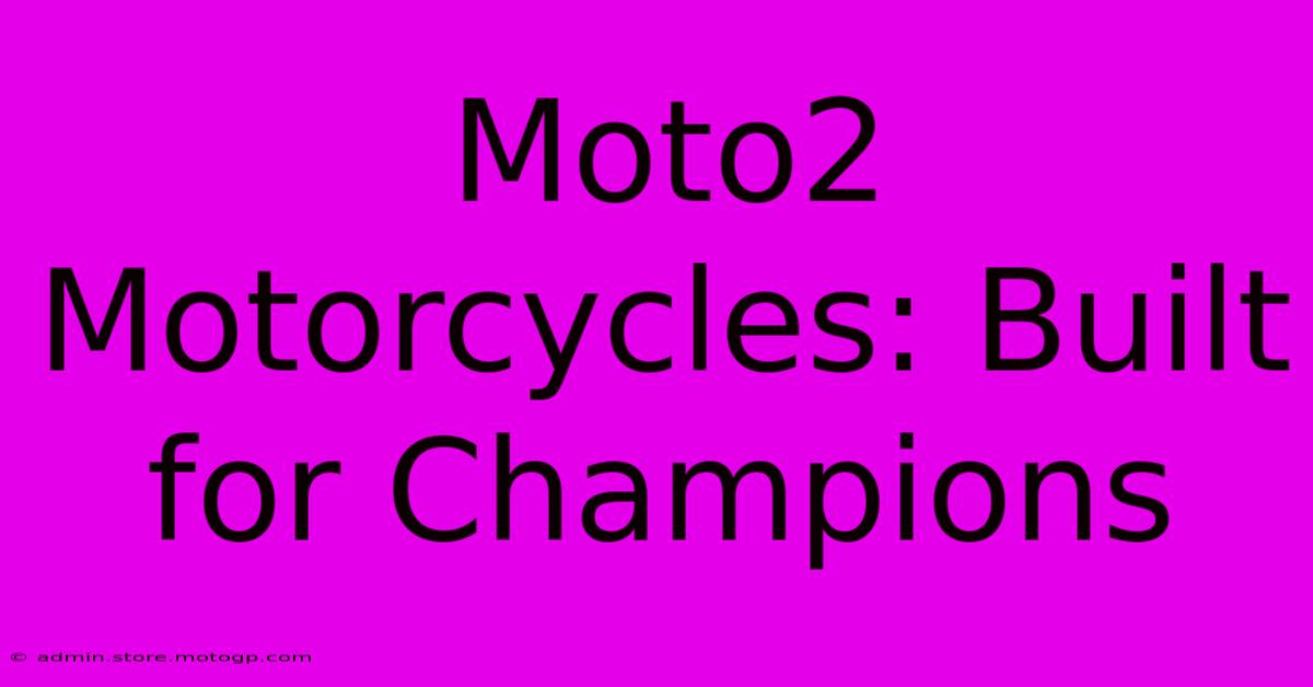 Moto2 Motorcycles: Built For Champions