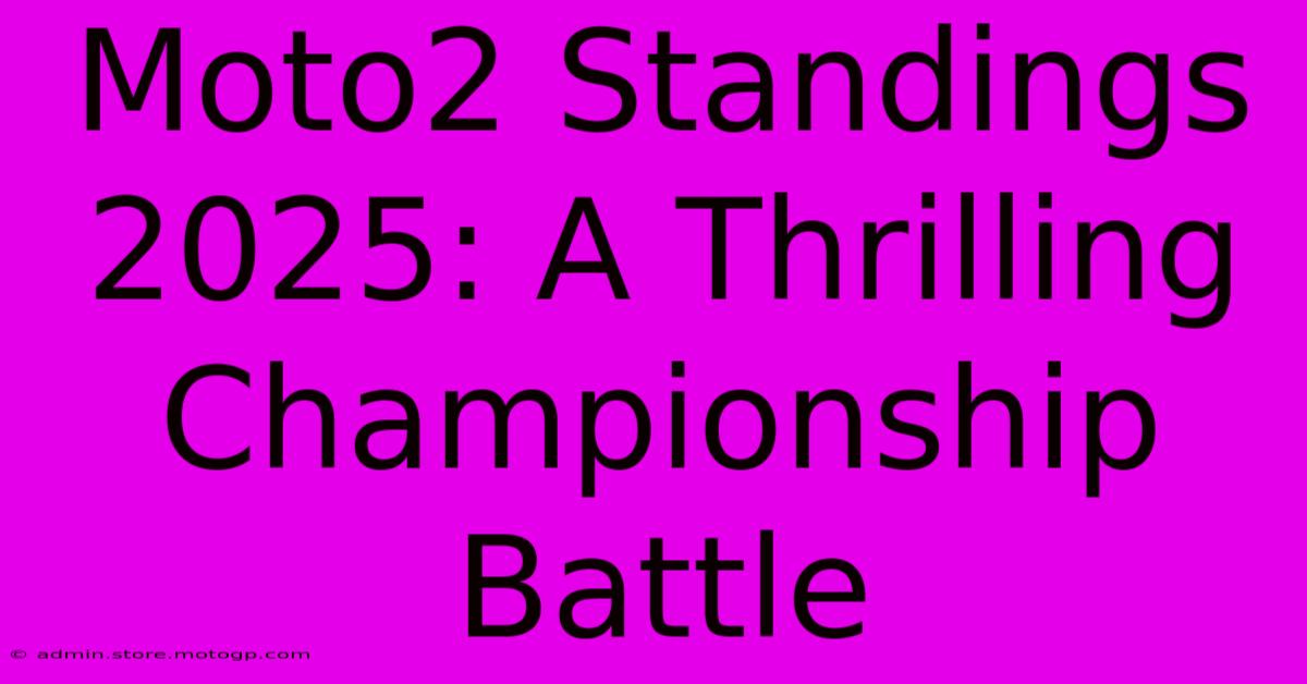 Moto2 Standings 2025: A Thrilling Championship Battle