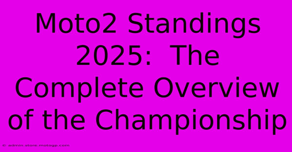 Moto2 Standings 2025:  The Complete Overview Of The Championship