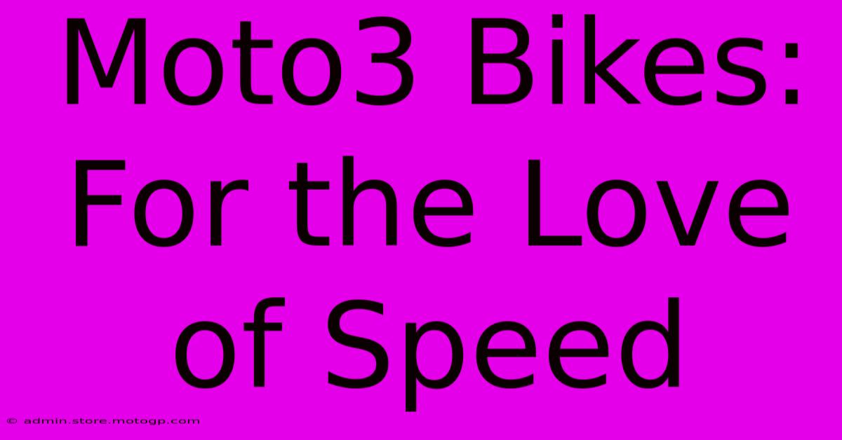 Moto3 Bikes:  For The Love Of Speed