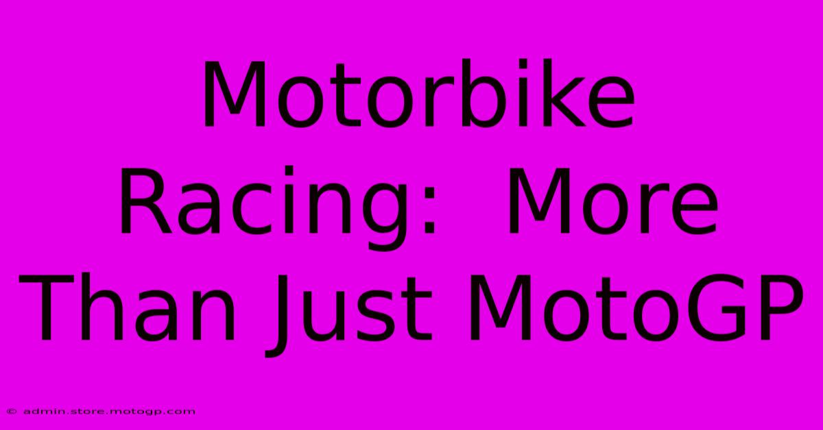 Motorbike Racing:  More Than Just MotoGP