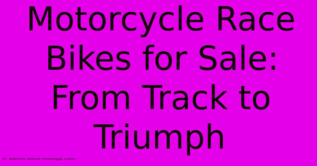 Motorcycle Race Bikes For Sale: From Track To Triumph