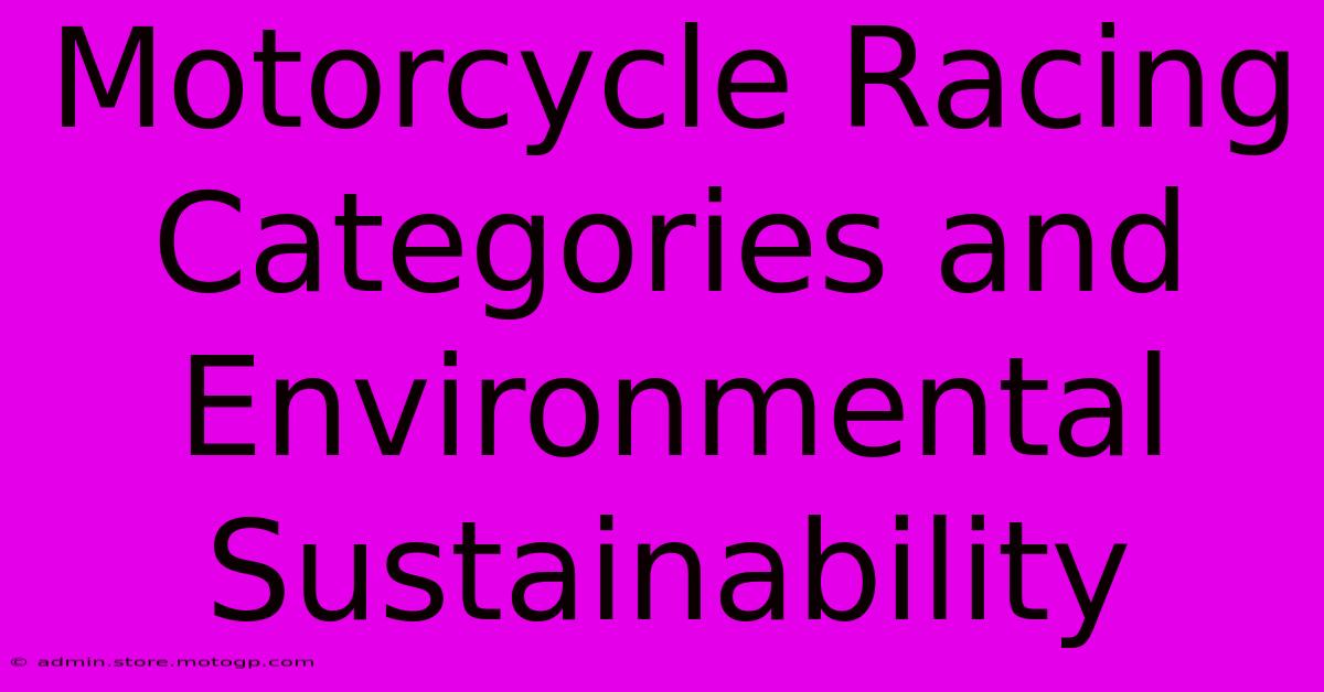 Motorcycle Racing Categories And Environmental Sustainability