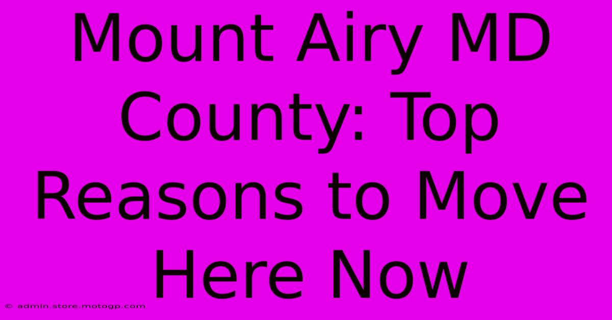 Mount Airy MD County: Top Reasons To Move Here Now