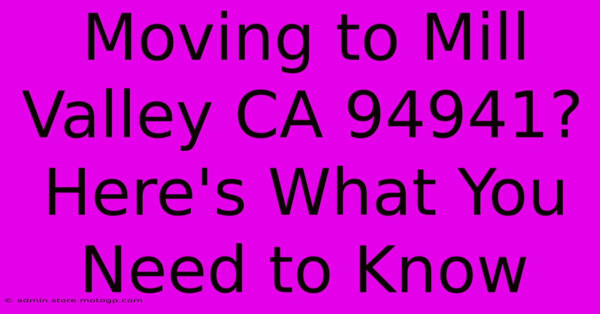 Moving To Mill Valley CA 94941? Here's What You Need To Know