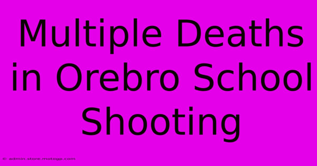 Multiple Deaths In Orebro School Shooting