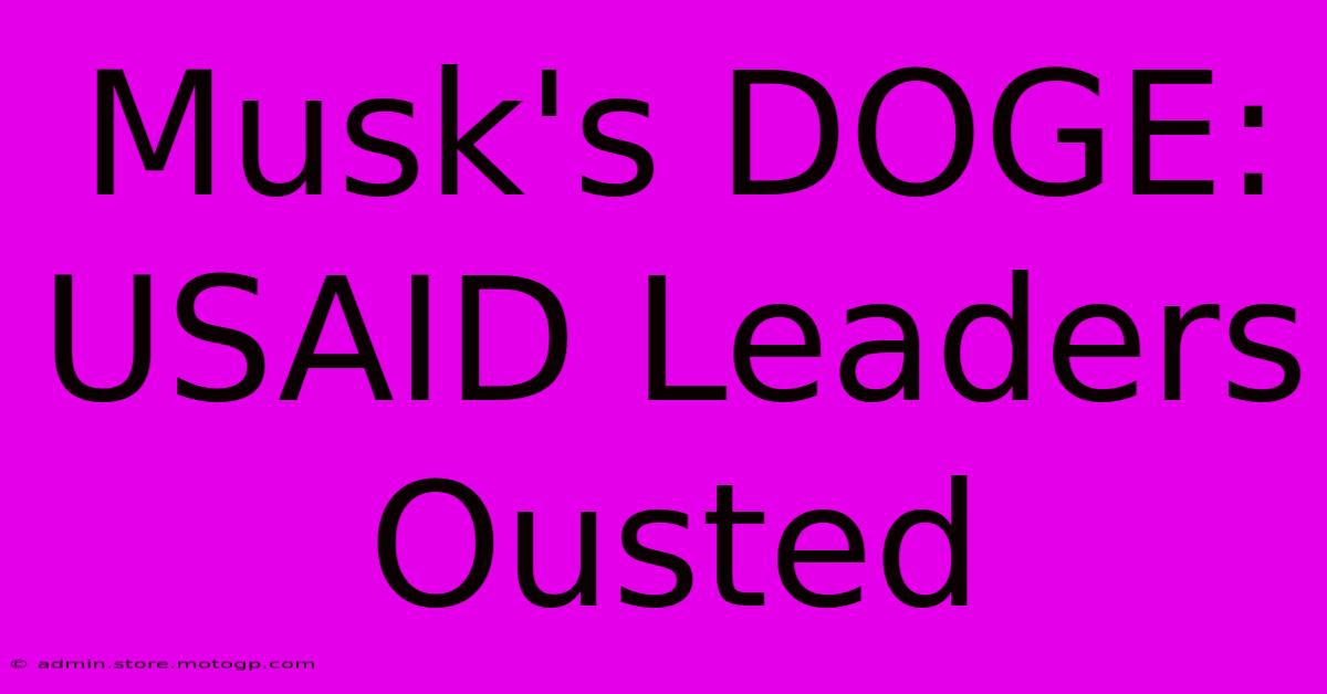 Musk's DOGE: USAID Leaders Ousted