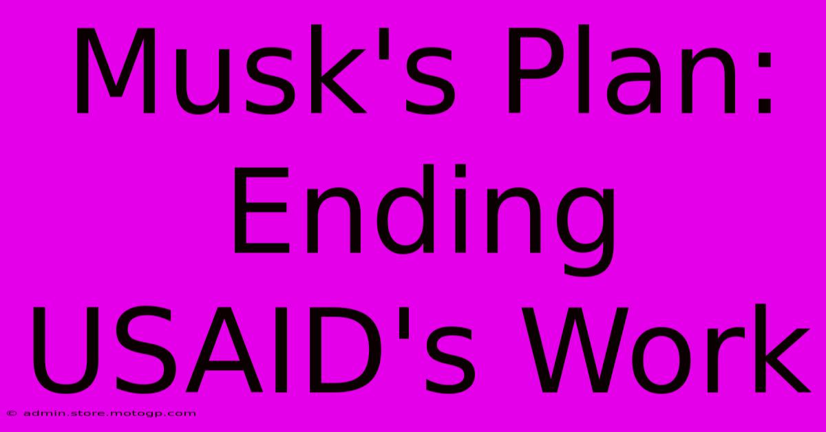 Musk's Plan: Ending USAID's Work