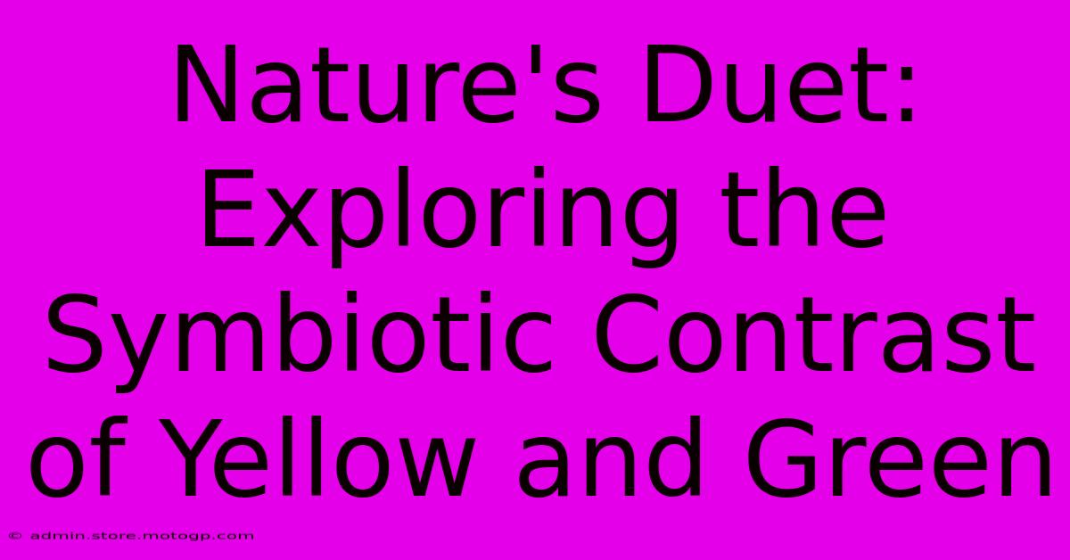 Nature's Duet: Exploring The Symbiotic Contrast Of Yellow And Green