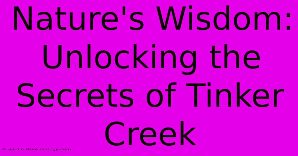 Nature's Wisdom: Unlocking The Secrets Of Tinker Creek