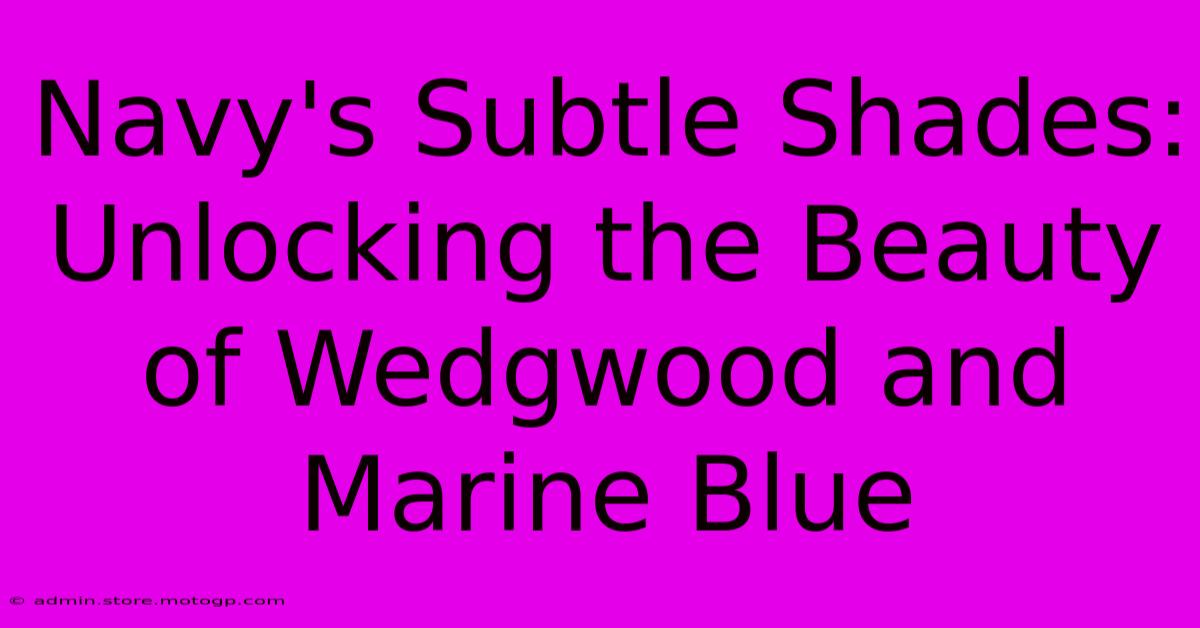 Navy's Subtle Shades: Unlocking The Beauty Of Wedgwood And Marine Blue